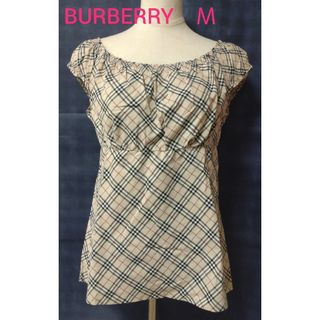 バーバリーブルーレーベル(BURBERRY BLUE LABEL)のバーバリー ノースリーブトップス ノバチェック 38(カットソー(半袖/袖なし))