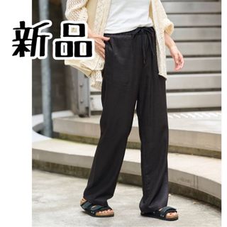 【新品】FRAMeWORK レーヨンリネンツイルドロストパンツ ブラック