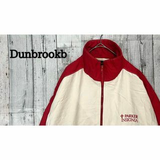 お洒落♪ナイロンジャケットDunbrookb レッド×ホワイト　古着(ナイロンジャケット)