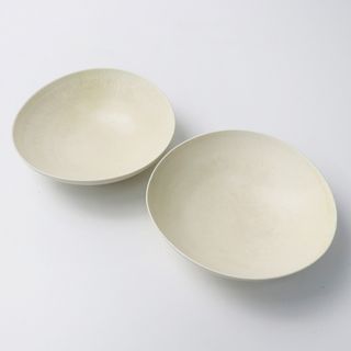 人気陶芸家商品 岡田直人 カフェオレボウル 18cm 2枚セット/ライトベージュ 器 食器 丸型 【2400013843072】(食器)