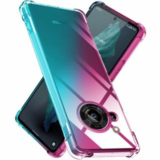 【色:ピンクグリーン_サイズ:AQUOSR7】AQUOS R7 ケース TPU (その他)