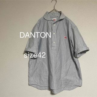 DANTON - DANTON ラウンドカラーシャツ プルオーバー ストライプ ダントン42半袖