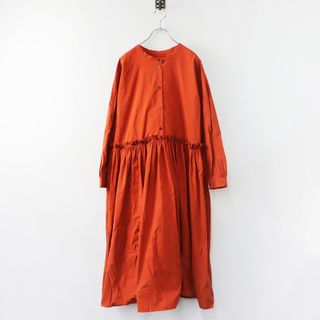 ローブデポー ROBE de PEAU コットンギャザーフリルワンピース F/オレンジ トップス タック 長袖 【2400013842372】(その他)