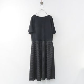 TO BE CHIC - 美品 トゥービーシック TO BE CHIC ニット×ギンガムドビー ドレス 42/ブラック チェック ワンピース【2400013850568】