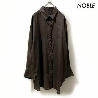 ノーブル(Noble)のNOBLE ノーブル★長袖シャツ リネンシャツ ブラウン 茶色 男女兼用(シャツ)