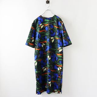 ロイスクレヨン(Lois CRAYON)の美品 2019AW ロイスクレヨン Lois CRAYON リーフプリントワンピース M/グリーン系 ボタニカル ドレス【2400013851886】(その他)