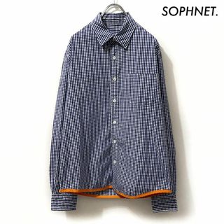 ソフネット(SOPHNET.)のSOPHNET. ソフネット★ギンガムチェック柄 長袖シャツ ブルー 青 メンズ(シャツ)