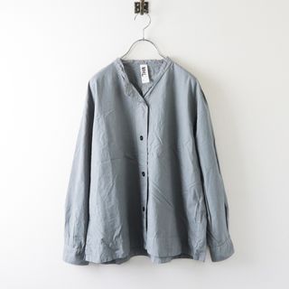 2023SS エムエイチエル マーガレットハウエル MHL COTTON RAMIE POPLIN| コットンラミーポプリン 長袖シャツ 2/グレー【2400013848893】(シャツ/ブラウス(長袖/七分))