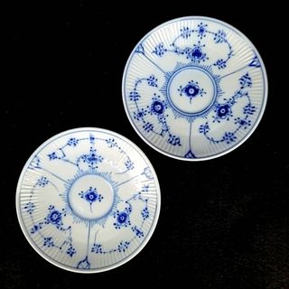 ロイヤルコペンハーゲン(ROYAL COPENHAGEN)の△美品 ◆ ロイヤルコペンハーゲン　ブルーフルーテッド　プレイン　プレート　2枚(食器)