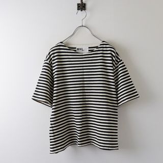 エムエイチエル マーガレットハウエル MHL HIGH TWISTED STRIPE JERSEY ストライプジャージーカットソー 2/エクリュ黒【2400013849005】(カットソー(長袖/七分))