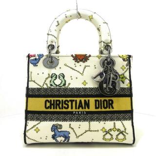 クリスチャンディオール(Christian Dior)のDIOR/ChristianDior(ディオール/クリスチャンディオール) ハンドバッグ レディディーライトミディアムバッグ アイボリー×黒×マルチ ラッキー ディオール/ゾディアック ジャガード(ハンドバッグ)