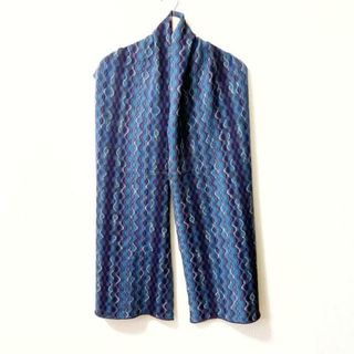 ミッソーニ(MISSONI)のMISSONI(ミッソーニ) ストール(ショール) - ブルー×ネイビー×マルチ レーヨン×ウール(マフラー/ショール)