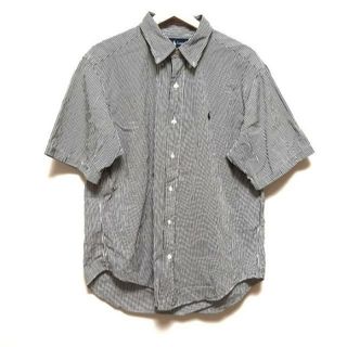 ラルフローレン(Ralph Lauren)のRalphLauren(ラルフローレン) 半袖シャツ サイズLL メンズ美品  - 白×黒 ストライプ(シャツ)