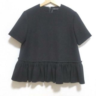 YOKO CHAN(ヨーコ チャン) 半袖カットソー サイズ36 S レディース美品  - 黒 クルーネック/フリル(カットソー(半袖/袖なし))