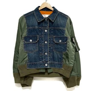 Sacai(サカイ) Gジャン サイズ2 M レディース - 22-06198 ネイビー×カーキ 長袖/冬