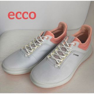 エコー(ECCO)の【新品】ecco ゴルフシューズ 撥水天然皮革 GORE-TEX 白 24cm(スニーカー)