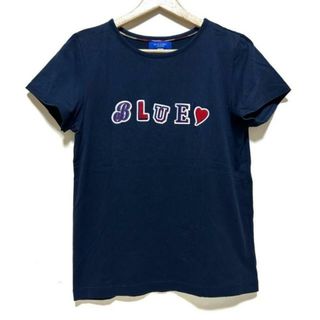 ブルーレーベルクレストブリッジ(BLUE LABEL CRESTBRIDGE)のBLUE LABEL CRESTBRIDGE(ブルーレーベルクレストブリッジ) 半袖Tシャツ サイズ38 M レディース - ネイビー×白×レッド クルーネック/ハート(Tシャツ(半袖/袖なし))