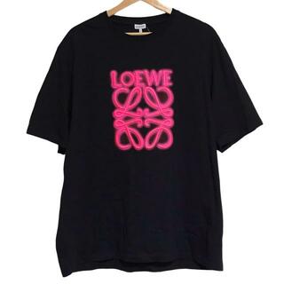 LOEWE(ロエベ) 半袖Tシャツ サイズS メンズ - H526Y22X12 黒×ピンク クルーネック