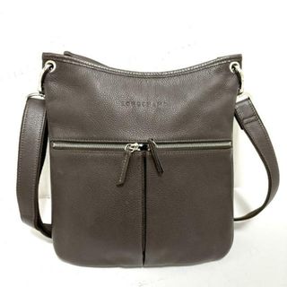 ロンシャン(LONGCHAMP)のLONGCHAMP(ロンシャン) ショルダーバッグ美品  ル・フローネ ダークブラウン ストラップ着脱可/斜めがけ レザー(ショルダーバッグ)