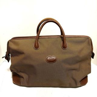 ロンシャン(LONGCHAMP)のLONGCHAMP(ロンシャン) ボストンバッグ - ベージュ×ブラウン 本体ロックなし キャンバス×レザー(ボストンバッグ)