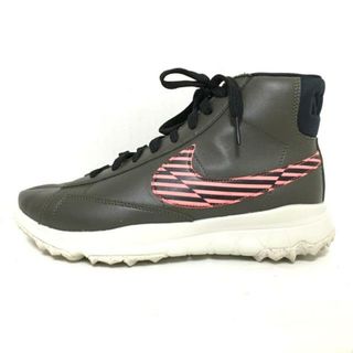 ナイキ(NIKE)のNIKE(ナイキ) スニーカー 24 レディース - 818731-300 カーキ×ピンク×黒 ハイカット 合皮×化学繊維(スニーカー)