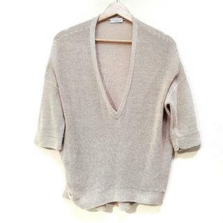 ブルネロクチネリ(BRUNELLO CUCINELLI)のBRUNELLO CUCINELLI(ブルネロクチネリ) 七分袖セーター レディース - ベージュ Vネック(ニット/セーター)