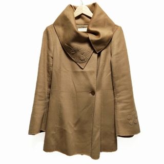 ハナエモリ(HANAE MORI)のHANAE MORI(ハナエモリ) コート サイズ38 M レディース - ライトブラウン 長袖/カシミヤ/フラワー(花)/秋/冬(その他)