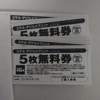 カメラのキタムラ無料券　デジカメプリント５枚無料券　10枚(ショッピング)