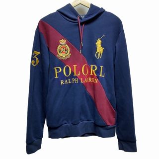 ポロラルフローレン(POLO RALPH LAUREN)のPOLObyRalphLauren(ポロラルフローレン) パーカー サイズM メンズ ビッグポニー ダークネイビー×ボルドー×マルチ 長袖/刺繍(パーカー)