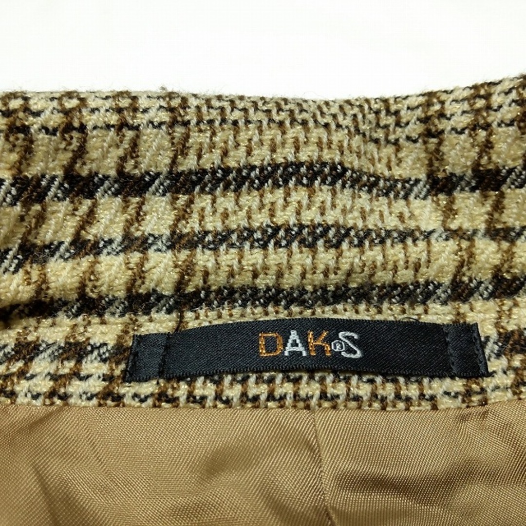 DAKS(ダックス)のDAKS(ダックス) ジャケット サイズ9AR S レディース - ベージュ×ダークブラウン×黒 長袖/チェック柄/ラメ/秋/冬 レディースのジャケット/アウター(その他)の商品写真