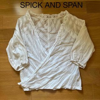 スピックアンドスパン(Spick & Span)のSPICK AND SPAN スピックアンドスパン　レース　ブラウス　綿100%(シャツ/ブラウス(長袖/七分))