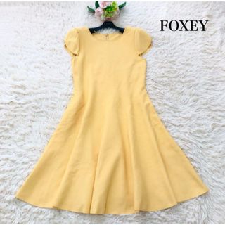 FOXEY - フォクシー銀座店20周年記念チューリップニットドレス限定カラーイエロー40サイズ