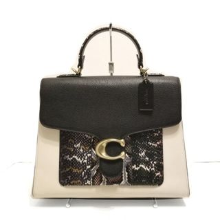 コーチ(COACH)のCOACH(コーチ) ハンドバッグ - 76373 白×黒 レザー(ハンドバッグ)