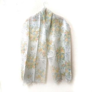 ローラアシュレイ(LAURA ASHLEY)のLAURAASHLEY(ローラアシュレイ) ストール(ショール)美品  - ライトブルー×ライトグリーン×マルチ 花柄 コットン(マフラー/ショール)