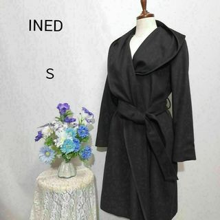 INED - イネド　超極上美品　カシミヤ100% 女優襟　ベルベット　ラップ　Ｓサイズ