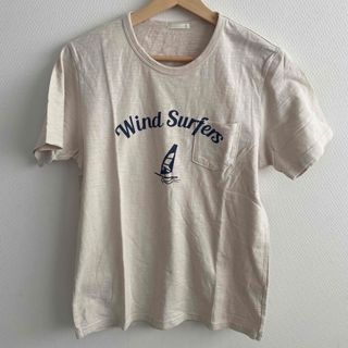 ジーユー(GU)の【GU】 Tシャツ 半袖 カットソー　ホワイト　アイボリー　ベージュ　Mサイズ(Tシャツ/カットソー(半袖/袖なし))