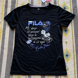 FILA - FILA Tシャツ Mサイズ レディース　ブラック　新品未使用　タグ付 