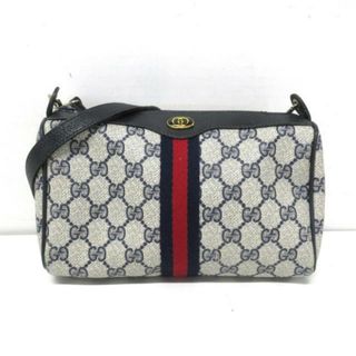 GUCCI(グッチ) ショルダーバッグ オールドグッチ,GGプラス・GGスプリーム,シェリー 010378 アイボリー×黒×マルチ PVC(塩化ビニール)×レザー