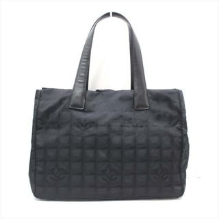 シャネル(CHANEL)のCHANEL(シャネル) トートバッグ美品  ニュートラベルライントートMM A15991 黒 ナイロンジャガード×レザー(トートバッグ)