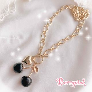 Berrypink♡ブラックチェリーのチョーカーネックレス♡(ネックレス)