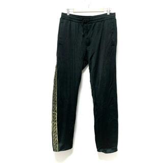 FENDI(フェンディ) パンツ サイズ50 M メンズ - FAB542 A9QR 黒×ゴールド ロゴ/ウエストゴム