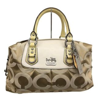 コーチ(COACH)のCOACH(コーチ) ハンドバッグ マディソンオプ アートサブリナ F12947 ベージュ×アイボリー ジャガード×レザー×エナメル（レザー） (ハンドバッグ)