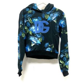 DOLCE&GABBANA - DOLCE&GABBANA(ドルチェアンドガッバーナ) パーカー サイズ12＋ XS レディース美品  ブルー×黒 春・秋物/花柄/プルオーバー/子供服（サイズ12+）