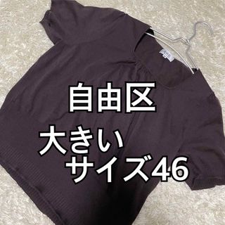 自由区 - 大きいサイズ46 自由区　半袖ニット　サマーニット