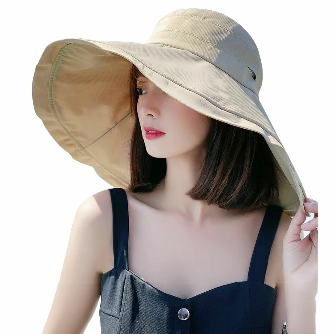 【色:ベージュ】[ARSZHORSVS] UVカット 帽子 レディース つば広  レディースのファッション小物(その他)の商品写真
