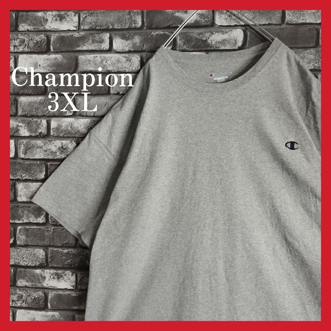 Champion(チャンピオン)の超オーバーサイズチャンピオン刺繍ワンポイントロゴtシャツTシャツ霜降りグレー メンズのトップス(Tシャツ/カットソー(半袖/袖なし))の商品写真