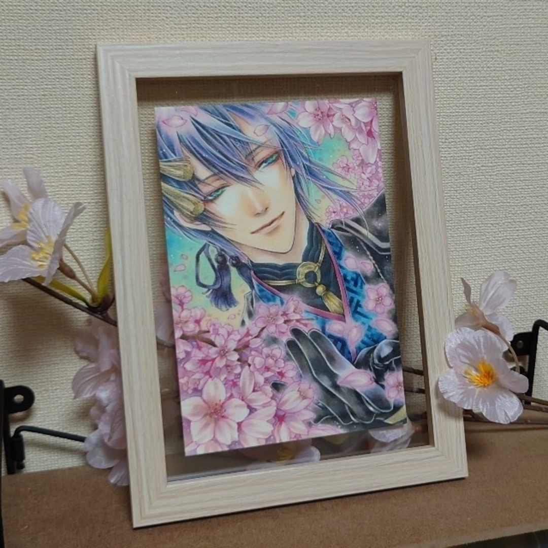 手描きイラスト【刀剣乱舞】三日月宗近＊櫻 ハンドメイドのインテリア/家具(アート/写真)の商品写真