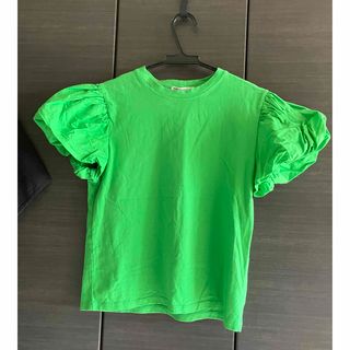 ZARA - ZARA⭐️袖ふんわり⭐️デザインTシャツ⭐️グリーン