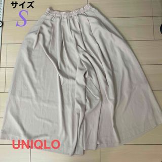 ユニクロ(UNIQLO)の【UNIQLO】ワイドパンツ　ベージュ　S(キュロット)