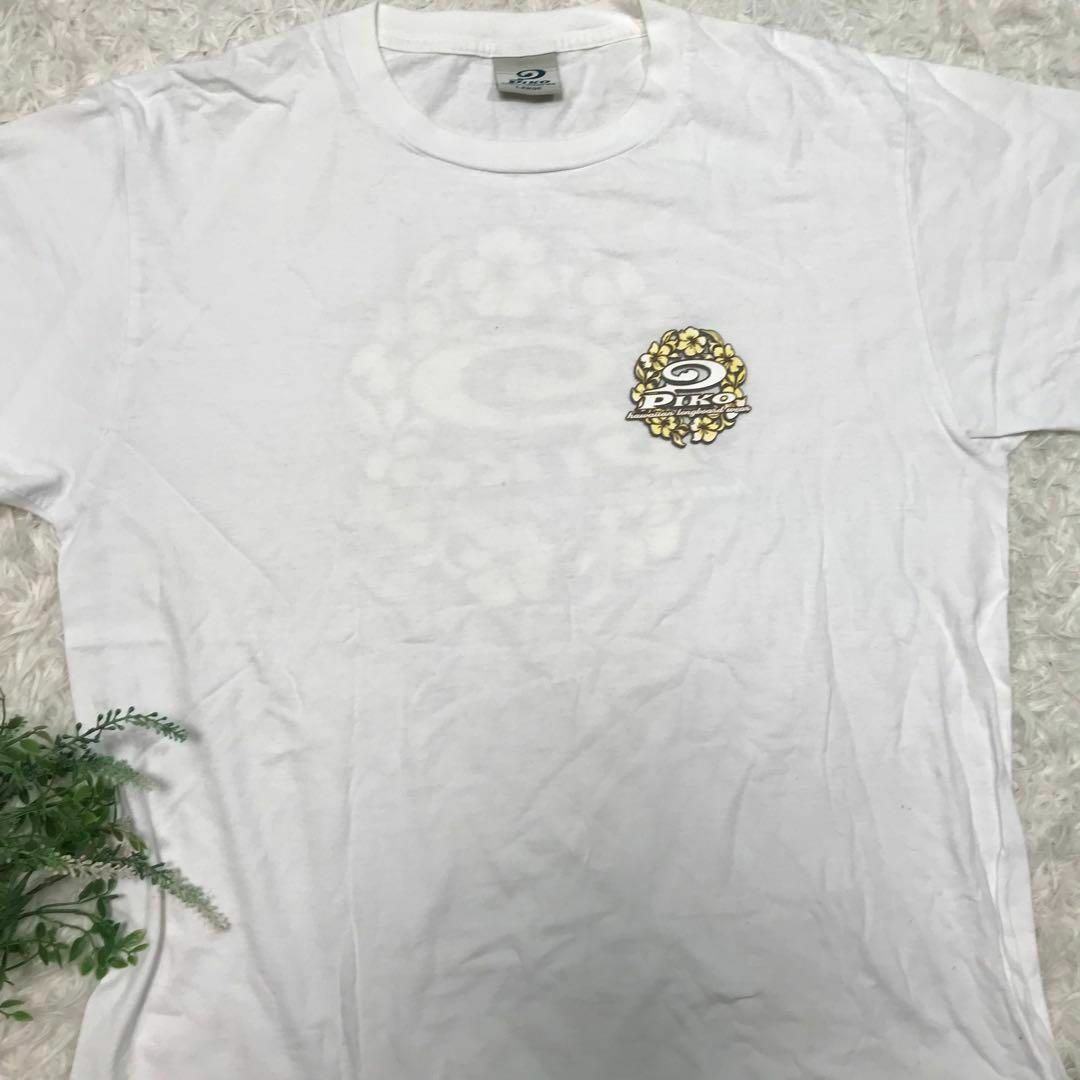 PIKO(ピコ)のPIKO　メンズL　半袖Tシャツ　白ハワイアン柄　コットン メンズのトップス(Tシャツ/カットソー(半袖/袖なし))の商品写真